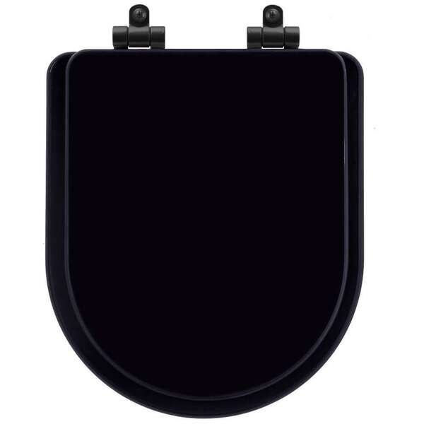 Tampa De Vaso Poliéster Com Amortecedor Nuova Preto Para Baci