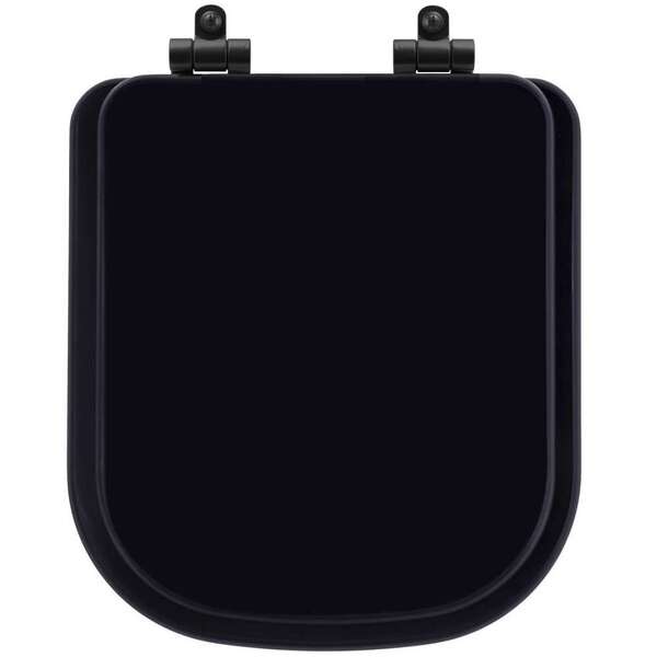 Tampa De Vaso Poliéster Com Amortecedor Quadra Preto Para Bac