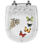 Tampa De Vaso Poliéster Decorada Borboleta Aspen Branco Para