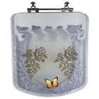 Tampa De Vaso Poliéster Decorada Borboleta Bali Branco Para L