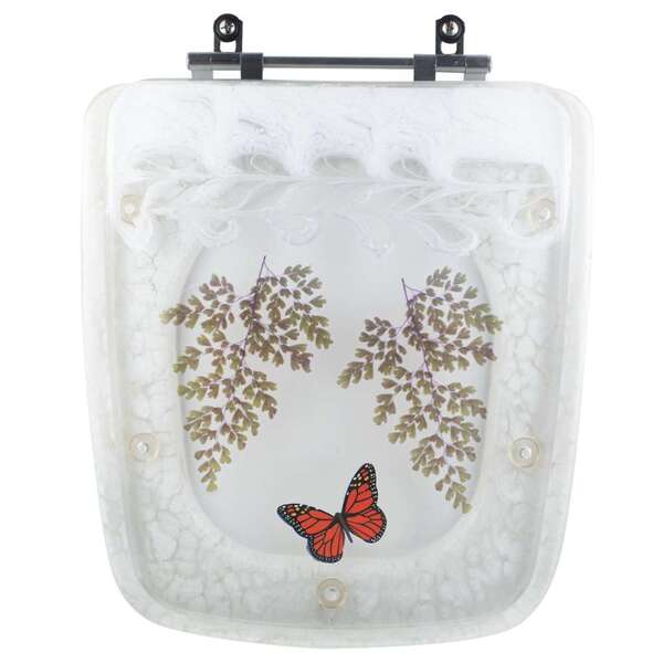 Tampa De Vaso Poliéster Decorada Borboleta Boss Branco Para L