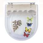 Tampa De Vaso Poliéster Decorada Borboleta Calypso Bege Para