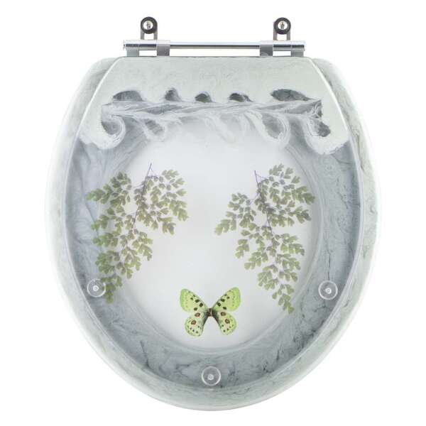 Tampa De Vaso Poliéster Decorada Borboleta Oval Verde Claro P