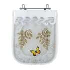 Tampa De Vaso Poliéster Decorada Borboleta Tivoli Branco Para