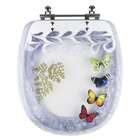 Tampa De Vaso Poliéster Decorada Borboletas Aspen Branco Para