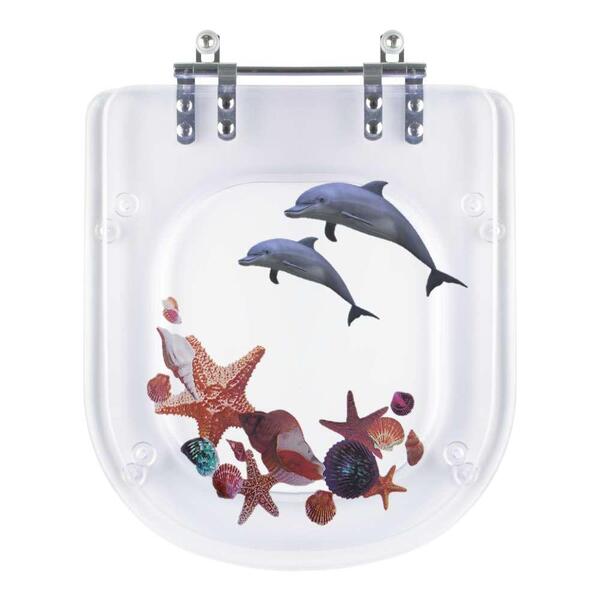 Tampa De Vaso Poliéster Decorada Golfinho E Conchas Flox Para