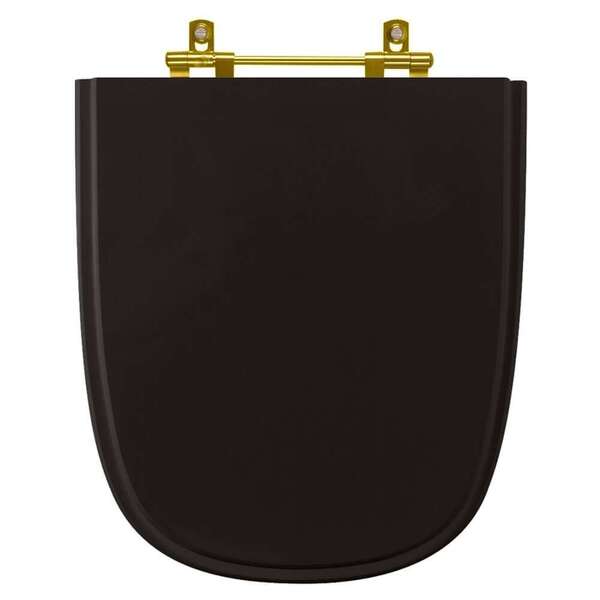 Tampa De Vaso Poliéster Ibiza Preto Com Ferragem Dourada