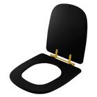 Tampa De Vaso Poliéster Ibiza Preto Com Ferragem Dourada
