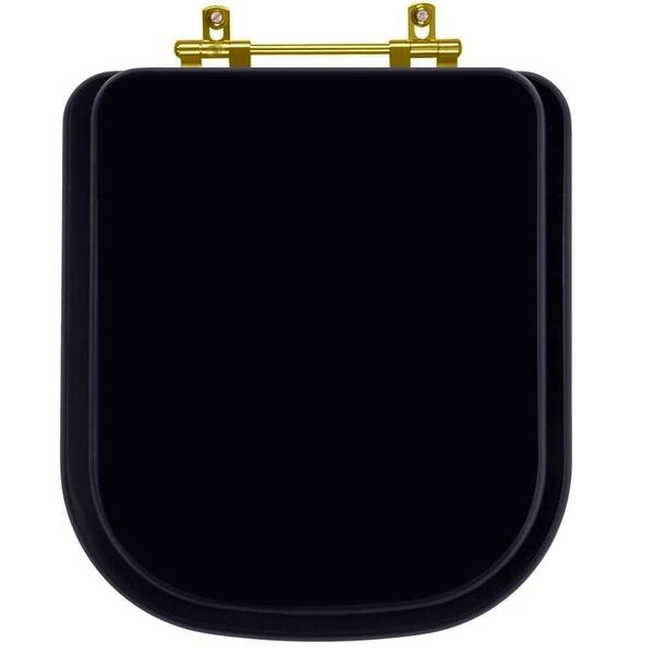 Tampa De Vaso Poliéster Quadra Preto Para Bacia Deca Com Ferr