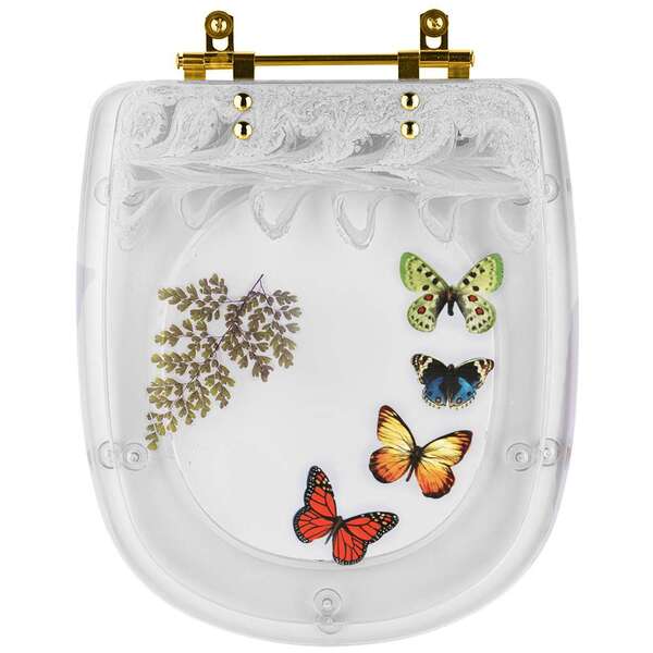 Tampa De Vaso Poliester Sabatini Decorado Borboletas Com Ferr