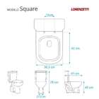 Tampa De Vaso Poliéster Square Branco Para Bacia Lorenzetti