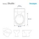 Tampa De Vaso Poliéster Studio Branco Para Bacia Incepa