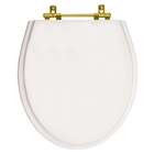 Tampa De Vaso Ritz Branco Para Bacia Deca Com Ferragem Dourada