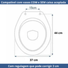 Tampa De Vaso Sanitário Assento Soft Close Para Bacia Perfect