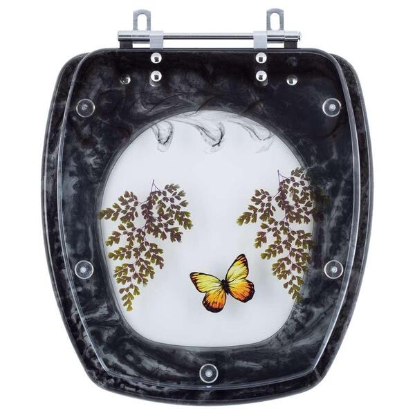 Tampa De Vaso Sanitário Decorado Avant Plus Preto Para Bacia