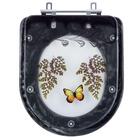 Tampa De Vaso Sanitário Decorado Duna Preto Para Bacia Deca