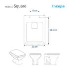 Tampa De Vaso Square Cinza Platina Para Bacia Incepa Com Ferr