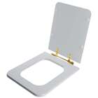 Tampa De Vaso Square Cinza Platina Para Bacia Incepa Com Ferr