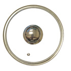 Tampa De Vidro Temperado 24cm C/ Puxador Inox P/ Panela E Fri