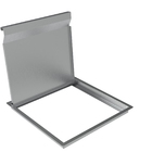 Tampa Lixeira Quadrada Inox Para Bancada Corte De 25x25cm