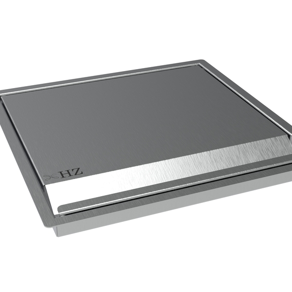 Tampa Lixeira Quadrada Inox Para Bancada Corte De 25x25cm