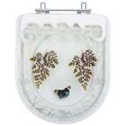 Tampa Para Vaso Deca Carrara Branco C/ Borboleta Azul Escuro