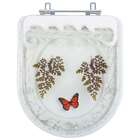 Tampa Para Vaso Deca Carrara Branco Com Borboleta Vermelha