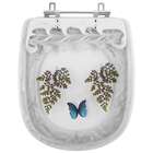 Tampa Para Vaso Icasa Sabatini Branco Com Borboleta Azul