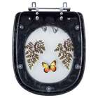 Tampa Para Vaso Icasa Sabatini Preto Com Borboleta Amarela