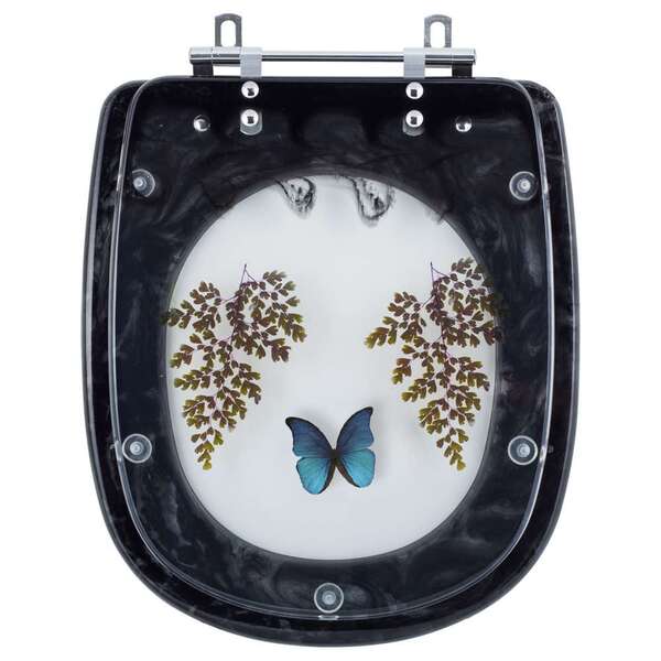 Tampa Para Vaso Icasa Sabatini Preto Com Borboleta Azul