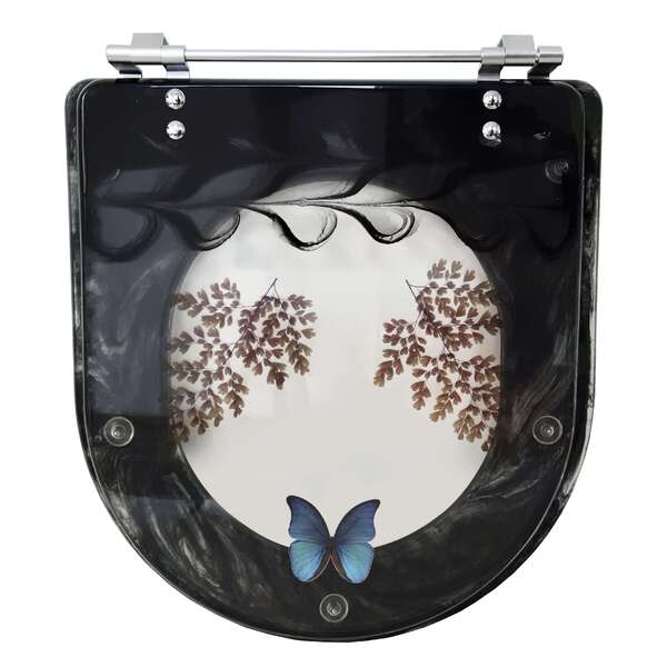 Tampa Para Vaso Incepa Acrílico Calypso Preto Decorada Com Bo