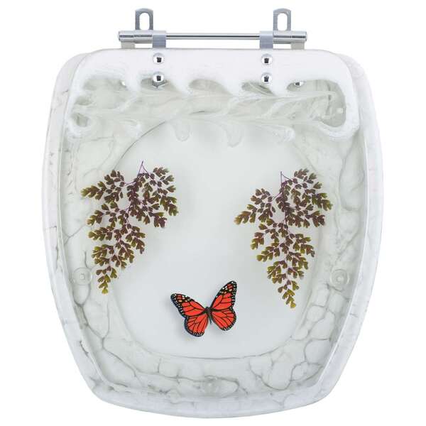 Tampa Para Vaso Incepa Thema Branco Com Borboleta Vermelha