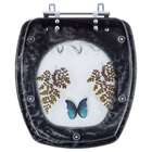 Tampa Para Vaso Incepa Thema Preto Com Borboleta Azul
