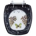 Tampa Para Vaso Incepa Thema Preto Com Borboleta Verde