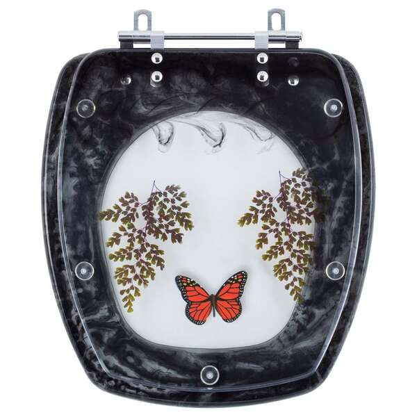 Tampa Para Vaso Incepa Thema Preto Com Borboleta Vermelha