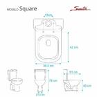 Tampa Para Vaso Square Branco Para Louça Sanitex