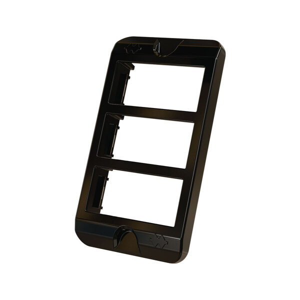 Tampa Pvc Preto 1/2" E 3/4" 3 Postos Horizontais P/ Linha Ind