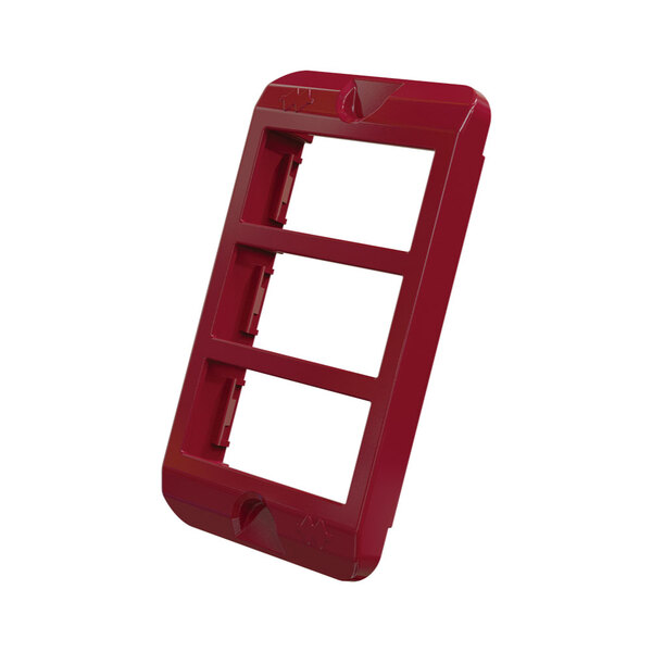 Tampa Pvc Vermelho 1/2" E 3/4" 3 Postos Horizontais P/ Linha