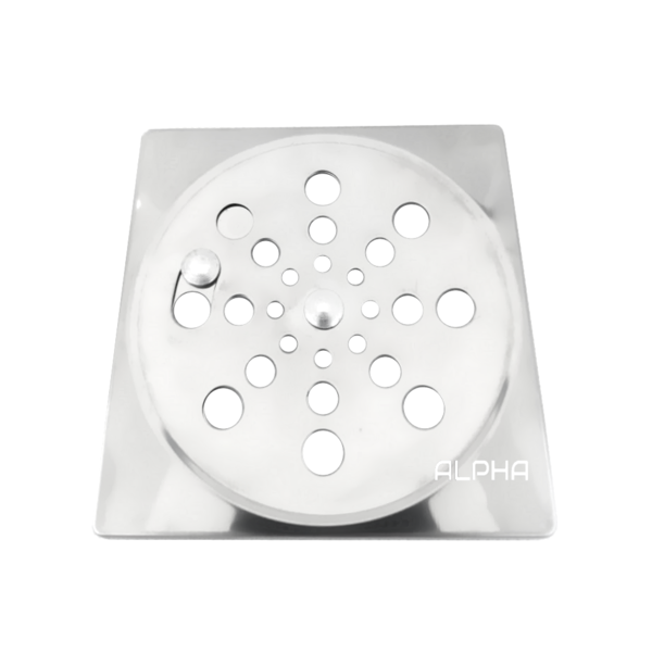 Tampa Ralo Grelha Quadrado 10x10cm Inox Função  Abre / Fecha