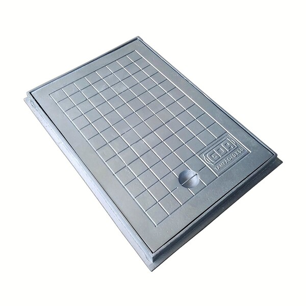 Tampa Tampão De Chão De Alumínio Fundido Incêndio 60x40cm