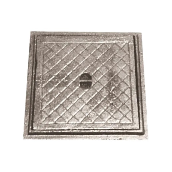 Tampa Tampão De Chão Simples Ferro Fundido Inspeção 40x40cm