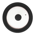 Tampa Universal De Vidro Preta Borda De Silicone Grande 28cm