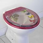 Tampa Vaso Acrilico Decorado Borboletas Magenta Oval