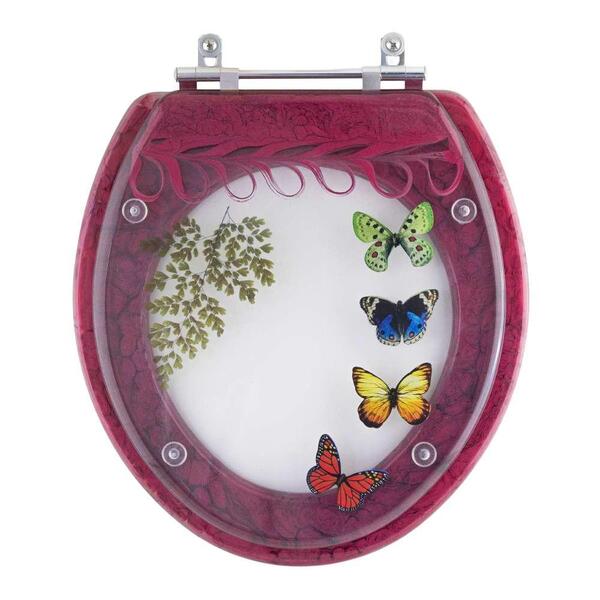 Tampa Vaso Acrilico Decorado Magenta Loren Way P/ Lorenzetti