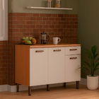 Tampo Balcão Cozinha Genialflex Essência 120 Cm Kit Freijó