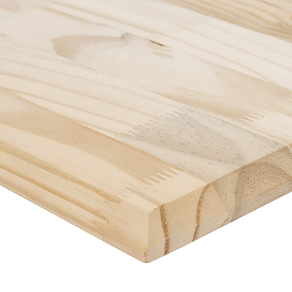 Tampo de Madeira Pinus Retangular Chanfrado 25mm Natural 160x80cm