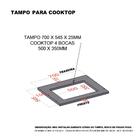 Tampo De 70cm X 54,5cm Para Cooktop 4 Bocas C/ Furo De 50cm