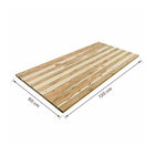 Tampo de Madeira Teca Retangular 60x120cm Natural Settis