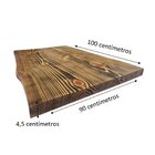 Tampo De Mesa 4,5x90x100cm Rústico Queimado Escuro