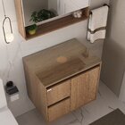 Tampo De Vidro Para Gabinete De Banheiro 60cm - Furação 100mm